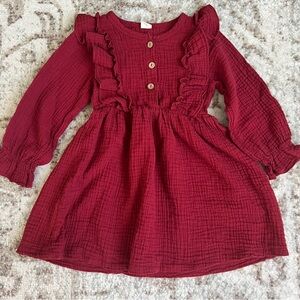 Burgundy Girls Dress